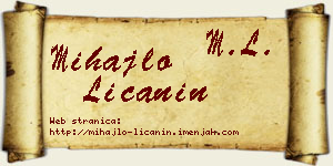 Mihajlo Ličanin vizit kartica